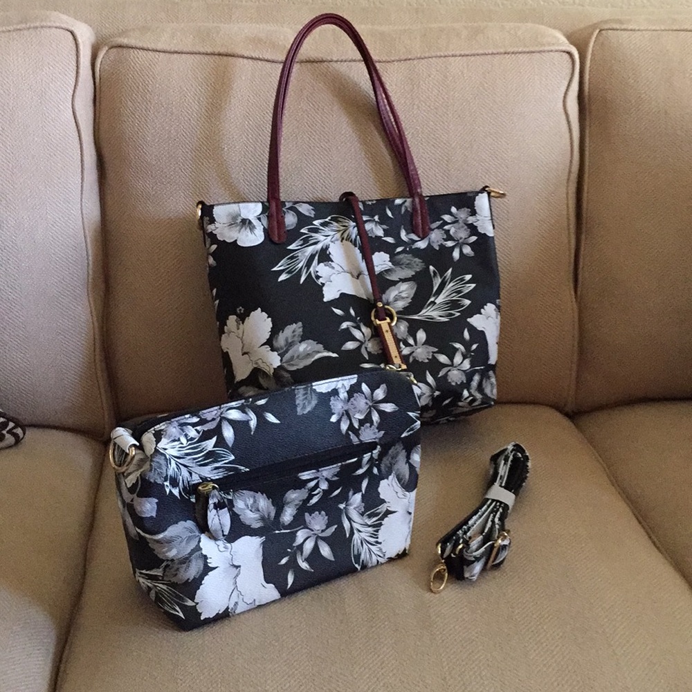 Imoshion reversible tote set. Black/white.